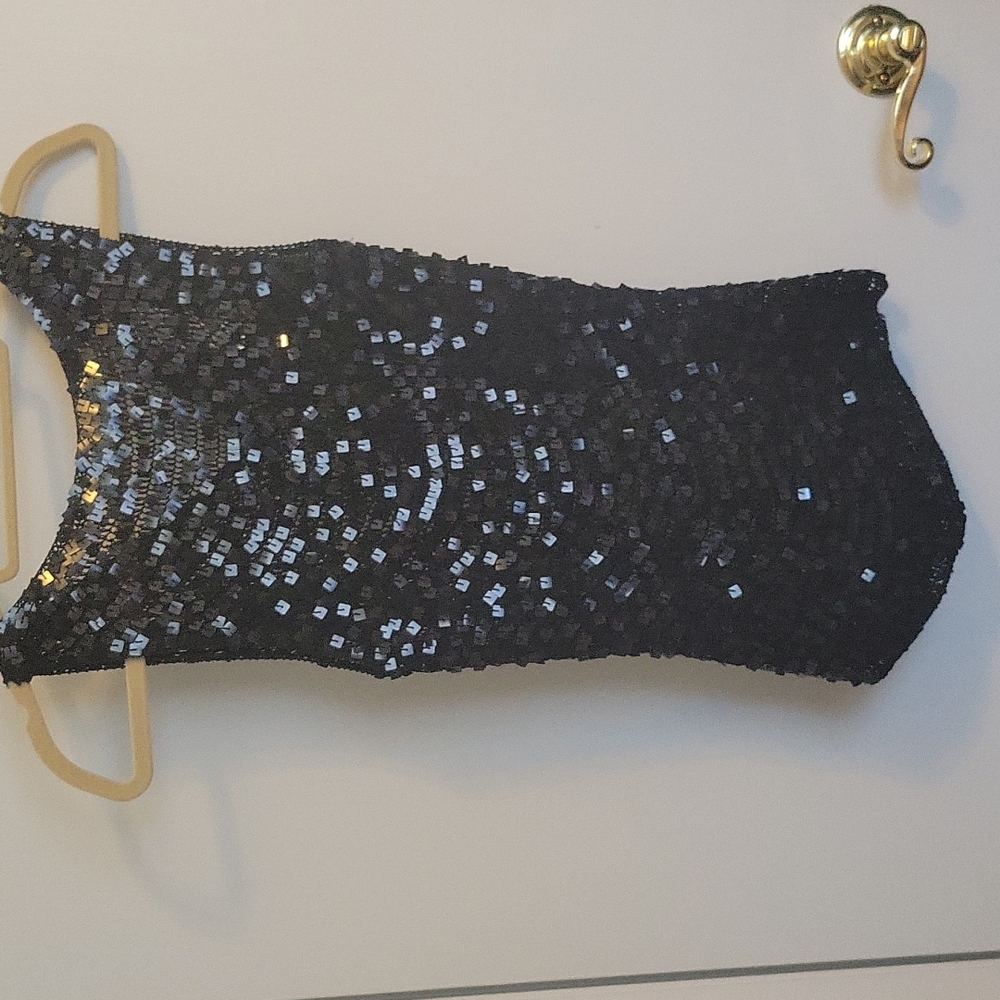 Black sequin, stretchy top